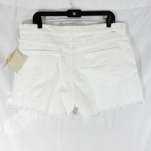 NWT Mother Superior The Scrapper Cutoff Denim Shorts White Women’s Size 33 - Picture 2 of 6